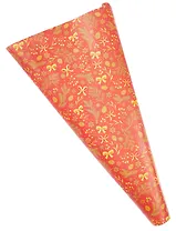 Бумага упаковочная 70*100см "Банты,шишки,веткинакрасном" НГ,инд.уп.