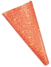 Бумага упаковочная 70*100см "Банты,шишки,веткинакрасном" НГ,инд.уп.