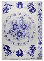 Декупажная карта Орнамент-гжель 21*30см