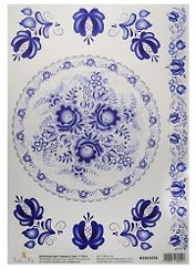 Декупажная карта Орнамент-гжель 21*30см