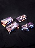 Шкатулка Космос Метеориты двухъярусный (17х8х6) (металл) (12-22743-K69-0) - 2