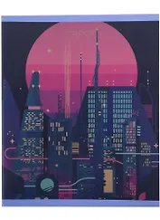 Тетрадь в клетку Listoff, "Городские огни", 48 листов, в ассортименте