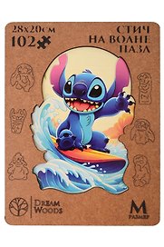 Фигурный пазл «Стич на волне» 102 элемента, Dream Woods