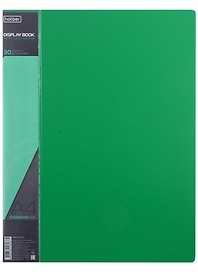 Папка с файлами «Standard» А4, 30 файлов, пластик, зеленая, Hatber