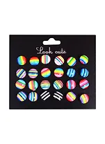 Бижутерия Пусеты в наборе, 12 пар Полубусины Радуга (упаковка)