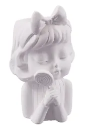 Кашпо-органайзер Девочка с леденцом (гипс) (8х13х7) (7503607)
