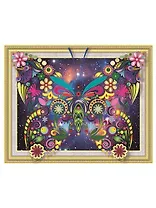 Алмазная мозаика MAZARI Необычная бабочка 1 , 40х50см частичная выкладка, стразы разного размера