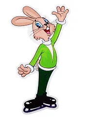 Плакат вырубной А4 "Заяц фигурист из мультфильма Ну, погоди!"