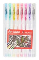 Ручки гелевые Art idea, 8 цветов 1 мм