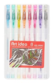 Набор гелевых ручек 8 цветов 1 мм, Art idea
