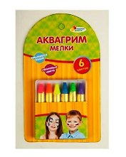 Аквагрим Мелки (неон. цвета) (AG6M06) (169077) (6 цв.) (Играем вместе) (блистер)