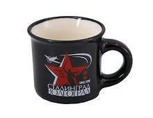 Кружка мал. Волгоград Родина-мать Звезда (черная) (фарфор матовая) (065-9-M-80K29-BL)