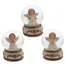 Фигурка декоративная в стеклянном шаре Ангел, 3 варианта (6,5 см)