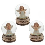 Фигурка декоративная в стеклянном шаре Ангел, 3 варианта (6,5 см)