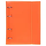 Тетрадь 120 листов, клетка, "Line neon" оранжевая, на кольцах, на резинке