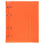 Тетрадь 120 листов, клетка, "Line neon" оранжевая, на кольцах, на резинке