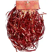 Новогодний дождик красный мерцающий, 9 х 150 см