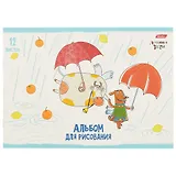 Альбом для рисования Hatber, "Летающие звери", А4, 12 листов, на скобе, в ассортименте