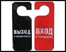Табличка на дверь  Вход в реальность 20*8,5*0,2 см, пластик 488674