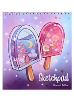 Скетчбук 168*195 30л "Сладости" белый офсет, 120г/м2, спираль