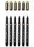 Ручки капиллярные черные 06шт "Pigma Micron Gold Limited Edition" - 1
