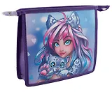 Папка для тетрадей Феникс+, "Девушка с барсом", А5, на молнии