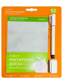 Магнитная доска для рисования (8,5 дюймов, в наборе ручка, ластик, белый,18х12х0,1 см)(Арт. ИК-4107)
