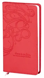 Записная книжка А6- 96л кл. "Fiore" красная, иск.кожа, двойное ляссе, In Folio