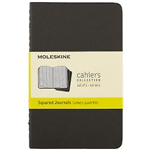 Записная книжка «Cahier Journal Pocket» А6, 32 листа в клетку, черная, 3 штуки, Moleskine