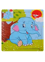 Деревянная пазл-рамка Рыжий кот Слоник 16 элементов 15х15см (G144)