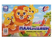 Пластилин 16цв 240гр "ZOO" к/к., стек, Луч