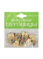 Фигурные пуговицы Набор № 5 Сердечки и цветочки (2-173) (упаковка)