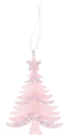 Новогоднее подвесное украшение Елочка розовая (пластик) (ПВХ бокс) (10х14) (12-09229-2-N17)