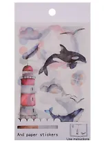 Наклейки PVC, бумага  Дельфины, 4 шт