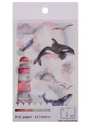 Наклейки PVC, бумага  Дельфины, 4 шт