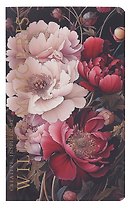 Книга для записей 130*210 32л "Creative. Inspired by William Morris (пионы на темном фоне)" скрепка