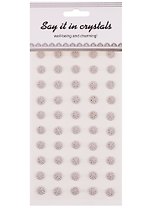 Стразы -полубусины серебро, диам 1 см, 50шт