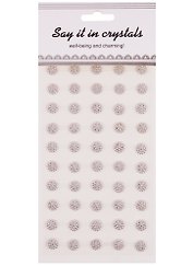 Стразы -полубусины серебро, диам 1 см, 50шт