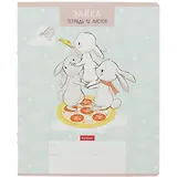 Тетрадь в крупную клетку Hatber, "Зайчата", 12 листов, в ассортименте