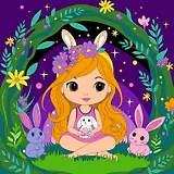 Набор для детского творчества LORI. Картина по номерам на холсте на подрамнике "Фея на поляне"