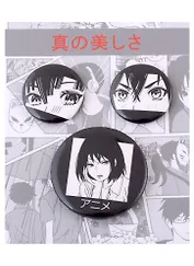 Набор значков Аниме Лица (металл) (2 шт 25мм, 1 шт 38мм)