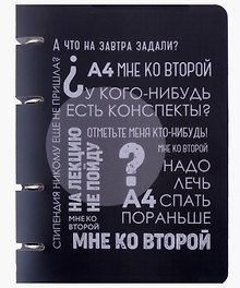 Тетрадь на кольцах «Такие студенты» 100 листов в клетку, А5, сменный блок - Listoff