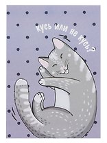 Открытка двойная "Коты. Кусь"