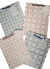 Пакет подарочный бумажный А5 23*18*10 "Геометрические узоры", нейтр., мат. ламинат, Kairui