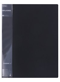 Папка с файлами «Standard» А4, 20 файлов, пластик, черная, Hatber