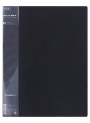Папка 20ф А4 "STANDARD" пластик 0,6мм, черная 
