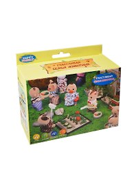 Игра набор Счастливая семья животных (5807) (EJ80272R) (свет/звук) (русифиц) (3+) (коробка)
