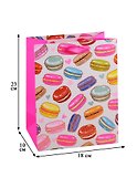 Пакет А5 23*18*10 "Макаруны" жен., бум.мат.ламинат - 1