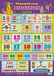 Немецкий язык. Числа. Учебный плакат (Формат А2)