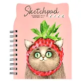 Скетчбук А5 100л "Необычная клубничка" белый офсет, 100г/м2, фигурная вырубка, тв.обложка, гребень